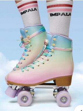 Impala  Ombre High-Top Roller Skates - Pink/Blue/Green Size 8